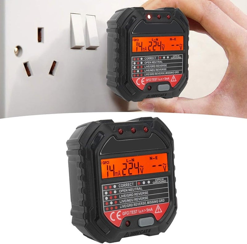 Portable Socket Tester with LCD Display for Electrical Maintenance and Frequency Testing - Image 4